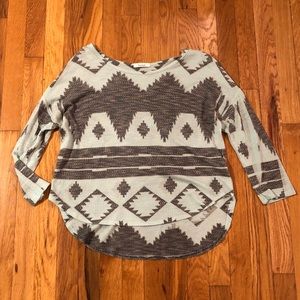 Green and Gray Tribal Pattern Top